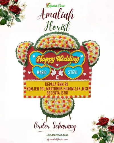 Karangan Papan Bunga Pernikahan di Gembong